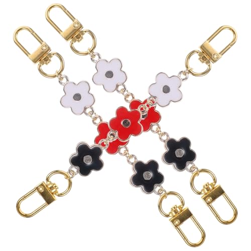 SAFIGLE 3 Stück Schulterkette Taschenerweiterung Verstellbare Metallverlängerung für Handtaschen Crossbody Stilvolle Umhängegurtverlängerung Schmuckoptik für Damen Schwarz Rot Weiß von SAFIGLE