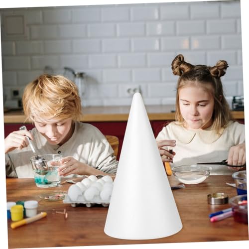 SAFIGLE 3 Stück Teiliges DIY Bastelkegel aus Leichtem Robustem Polystyrol Schultütenförmig für Kinderhandwerk Kreativprojekte und Partydekorationen Weiße Schaumstoffkegel von SAFIGLE