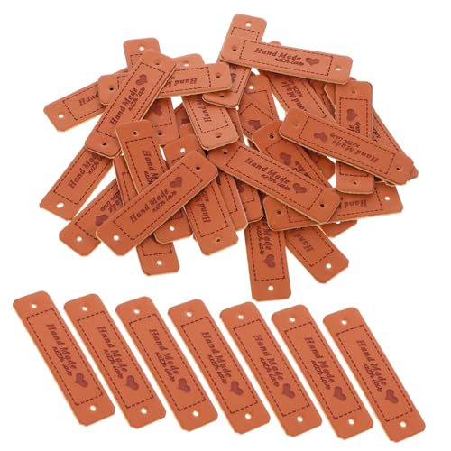 SAFIGLE 30 Stück Teiliges Handgefertigtes Lederetiketten Löchern Langlebige DIY Labels zum Annähen für Kleidung Taschen Hüte Strick Häkelzubehör in Schokoladenbraun SAFIGLE 30 Stück Teiliges Handgefertigtes Lederetiketten Löchern Langlebige DIY Labels zum Annähen für Kleidung Taschen Hüte Strick Häkelzubehör in Schokoladenbraun von SAFIGLE