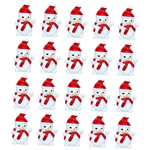 SAFIGLE 30er-Pack Mini-Schneemann-Ornamente, Weihnachtsdekoration, rustikale Winterdekoration, kleine Schneemann-Weihnachten, Schneeballfiguren, Mini-Schneemann-Ornamente von SAFIGLE