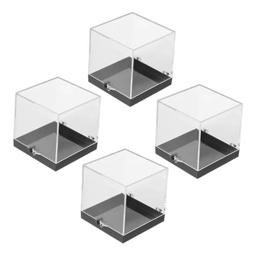 SAFIGLE 4stücke Durchsichtige Für Mineralien Quadratische Gesteins-vitrine Kleine Edelstein-Box Mit Transparentem Aufbewahrungsbehälter Kristall-proben-vitrine Sammler-probenbox von SAFIGLE