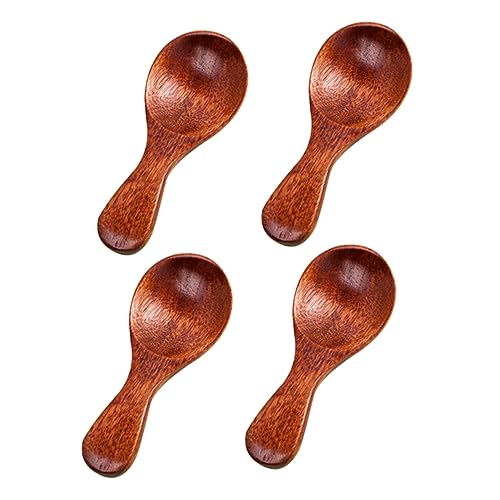 SAFIGLE 4Stücke Holzlöffel Handgefertigte Teelöffel aus Nanmu für Eiscreme und Suppe und Sicher für Desserts und Snacks von SAFIGLE