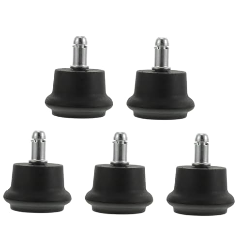 SAFIGLE 5 Stück Teiliges Bürostuhl rad Robuste Möbelrollen mit Geräuschlosem Doppelrad design Geeignet für Parkett Laminat Teppich und Fliesen Einfache Installation für Bürostuhl von SAFIGLE