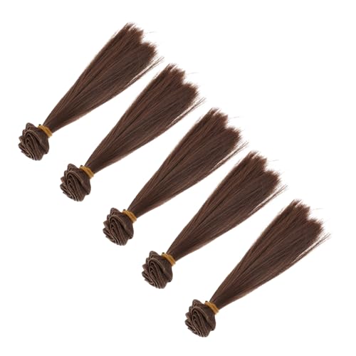 SAFIGLE 5 Stück Teiliges Gerade Puppenperücken aus Langlebigem Pp Material Hitzebeständig und Hautfreundlich für DIY Frisuren und Kreative Puppenhaar Dekorationen von SAFIGLE