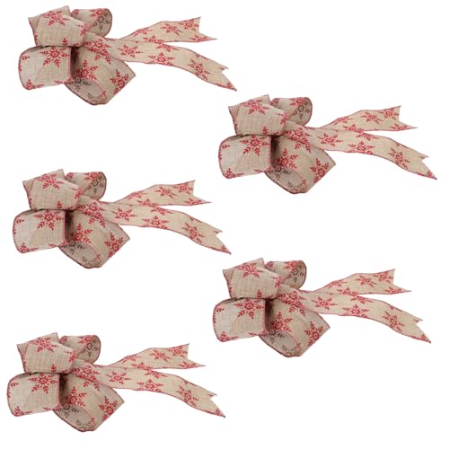 SAFIGLE 5 Stück Teiliges Juteband Schleifen mit Schneeflockenmuster Große Rustikale Bastelschleifen für DIY Weihnachtsdekoration Geschenkverpackung und Party Vielseitige Winterliche SAFIGLE 5 Stück Teiliges Juteband Schleifen mit Schneeflockenmuster Große Rustikale Bastelschleifen für DIY Weihnachtsdekoration Geschenkverpackung und Party Vielseitige Winterliche von SAFIGLE