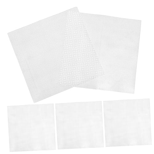 SAFIGLE 5 Stück Teiliges Kunststoff Stabiles Glattes Plastiknetz für DIY Stickerei Taschenherstellung und Häkeln Zuschneidbar Handschonend Vielseitig für Nähprojekte und Basteln von SAFIGLE