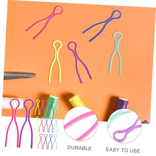SAFIGLE 50 Stück Teiliges Buntes Bobbin Clip aus Kunststoff Nähmaschinen Zubehör zur Fadenspulenorganisation Spulenklammern zum Fixieren von Garnfäden Geeignet für Nähen und Handarbeiten von SAFIGLE