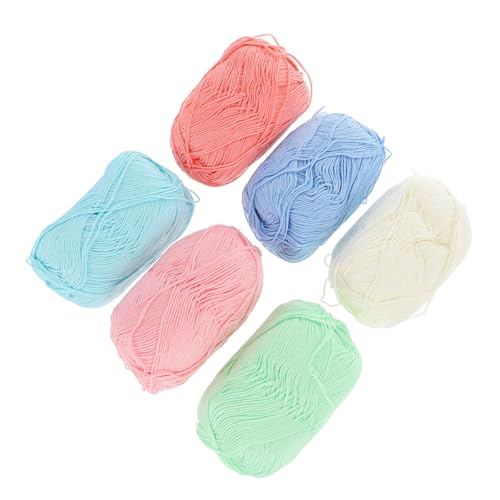 SAFIGLE 6 Rollen Baumwoll garn zum Häkeln und Stricken Mittlere Stärke Atmungsaktiv und Flexibel für DIY haushaltsprojekte Schmuckherstellung Heimdekoration und Bastelbedarf von SAFIGLE