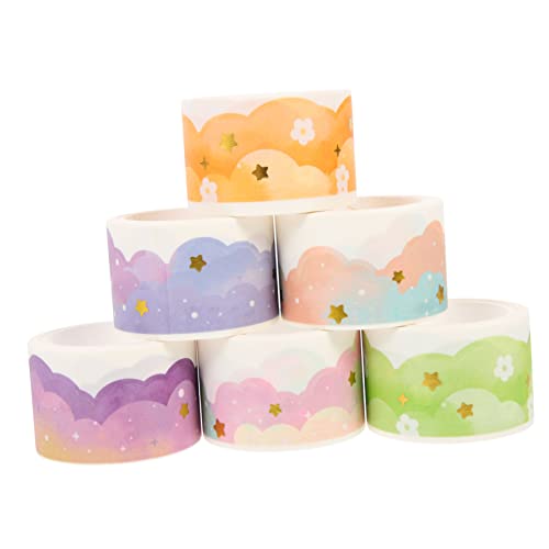 SAFIGLE 6 Rollen Teiliges Washi Tape mit Farbigen Dekorativen Mustern Selbstklebend Vielseitig für Scrapbooking DIY Handwerk Tagebuchgestaltung Geschenkverpackung und Partydekoration von SAFIGLE