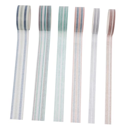SAFIGLE 6 Rollen Washi Tape Gestreiftes Dekoratives Klebeband für DIY Geschenkverpackung Scrapbooking und Notizbuchdekoration Vielseitig Einsetzbar Klare Drucke Farbenfroh von SAFIGLE
