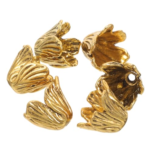 SAFIGLE 6 Stück Teiliges Blütenförmige Perlenkappen aus Metall Filigrane Schmuck endkappen für DIY Armbänder Halsketten und Ohrringe Antikes Gold Glatte Oberfläche Vielseitige von SAFIGLE
