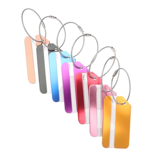 SAFIGLE 7 Stück Teiliges Aluminium Kofferanhänger Set Bunte Gepäckschilder mit Namensschild für Handtasche und Koffer Wasserfest für Kreuzfahrten und Reisen SAFIGLE 7 Stück Teiliges Aluminium Kofferanhänger Set Bunte Gepäckschilder mit Namensschild für Handtasche und Koffer Wasserfest für Kreuzfahrten und Reisen von SAFIGLE