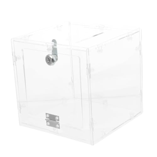 SAFIGLE Acrylglas Transparente Große Wahlurne mit Schloss Abschließbare Spendenbox für Abstimmungen Vorschläge und Fundraising Praktische Einwurfbox für Events und Organisationen Selbst von SAFIGLE
