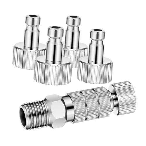 SAFIGLE Airbrush Metallanschluss Adapter Set Langlebige Schnellkupplungen Rostfrei Leichter Airbrush Schlauchverbinder für Autolacke Nägel und Spritzpistolen Männliche Weiblicher Stecker von SAFIGLE