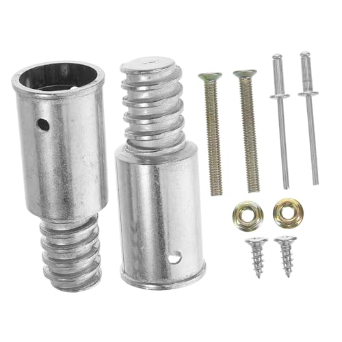 SAFIGLE Aluminiumlegierung Gewindeverbindung für Besenstiele Push Broom Handle Ersatzteil Leicht Robust Einfache Montage mit Schrauben oder Nieten Kompatibel mit Holz Metallstielen von SAFIGLE