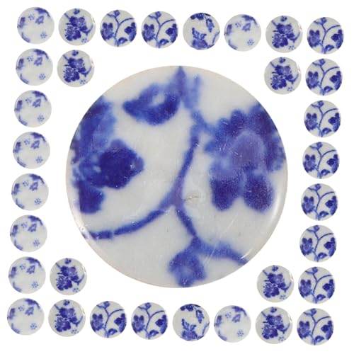 SAFIGLE DIY Keramik Mosaikfliesen Unregelmäßige Blaue und Weiße Tiles für Bildrahmen Untersetzer Bastelmaterial Garten Deko Blumentopf Keramik Projekte von SAFIGLE