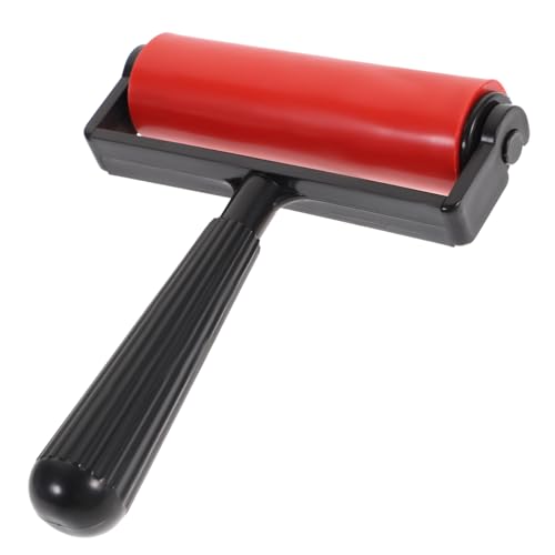 SAFIGLE Gummiwalze für Druckgrafik Langlebiger Farbwalzen Roller mit glatter Oberfläche für Printmaking Stempeln und Bastelprojekte Leicht zu Reinigen Rot von SAFIGLE