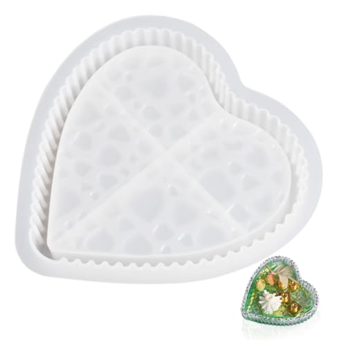 SAFIGLE Herzförmige Silikonform für DIY Tablett Zarte Struktur Wiederverwendbar Kristallklar Multifunktional für Schmuck Dekorationsboxen für Kreative Heimgestaltung und Geschenkideen SAFIGLE Herzförmige Silikonform für DIY Tablett Zarte Struktur Wiederverwendbar Kristallklar Multifunktional für Schmuck Dekorationsboxen für Kreative Heimgestaltung und Geschenkideen von SAFIGLE
