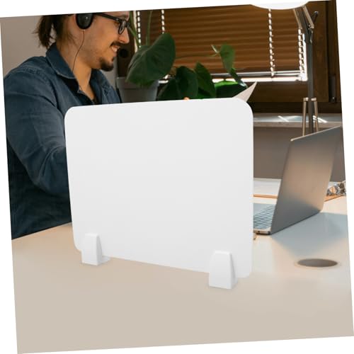 SAFIGLE Schreibtisch trennwand mit Kunststofffuß Praktische Spritzschutzplatte für Schüler und Büro Schützt vor Tröpfchen Einfach zu Reinigen Montieren als Sichtschutz und Hygieneschutz von SAFIGLE