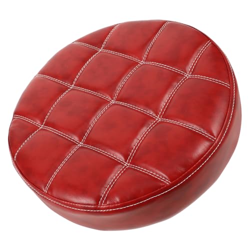 SAFIGLE Stuhl Sitzzubehör Hocker Mit Sattel Erwachsene Restaurant Bar Staubsitze Kantine Sitzen Gepolstert Weich Esszimmer Rustikal Modern Sitzkissen Runder Stuhl Ersatzsitz Pu Rot von SAFIGLE