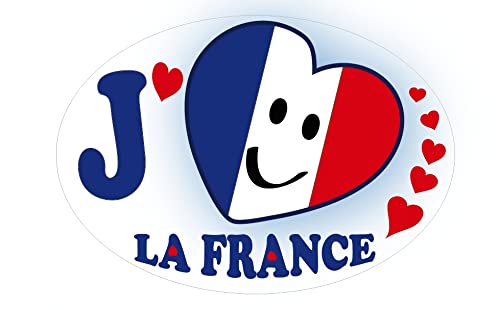 2 x Aufkleber "J'aime la France", oval, 10 x 7 cm 2 x Aufkleber "J'aime la France", oval, 10 x 7 cm von SAFIRMES