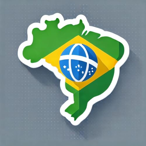 2 x Aufkleber Landkarte oder Territorium, 10 cm, Vinyl, selbstklebend, Land: Brasilien 2 x Aufkleber Landkarte oder Territorium, 10 cm, Vinyl, selbstklebend, Land: Brasilien von SAFIRMES