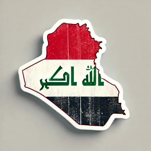 2 x Aufkleber Landkarte oder Territorium, 10 cm, Vinyl, selbstklebend, Land: IRAK von SAFIRMES