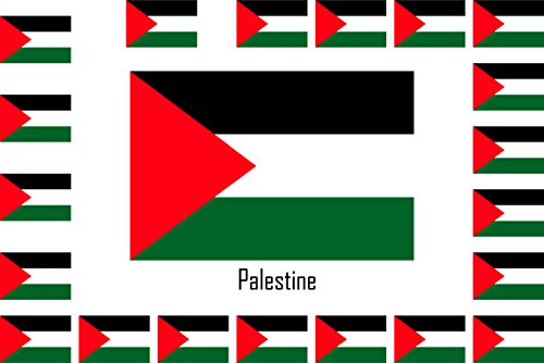 SAFIRMES 15 selbstklebende Vinyl-Aufkleber, Flagge, Palästinen-Flagge von SAFIRMES