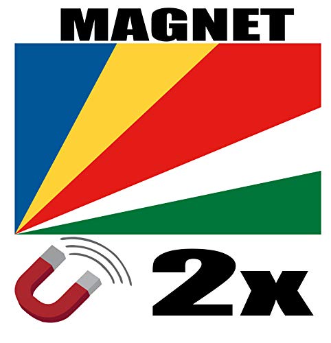 SAFIRMES 2 x Seychelles Magnet 6 x 3 cm Magnet Deko Seychellen Magnet Kühlschrank von SAFIRMES