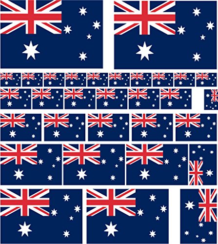 SAFIRMES Aufkleber, Australien-Flagge, aus Vinyl, verschiedene Größen, 25 Stück von SAFIRMES