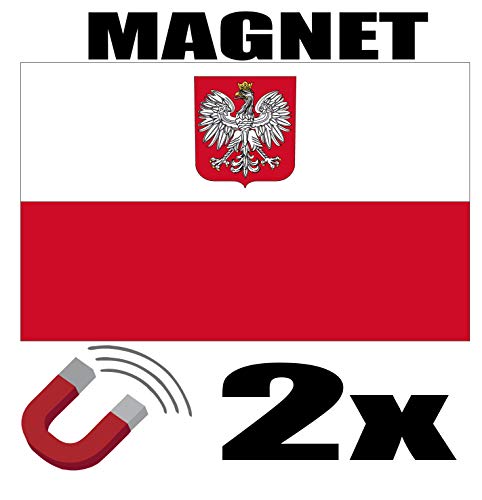 SAFIRMES 2 x Polen Flagge Magnet 6 x 3 cm Deko Polen Magnet Kühlschrank von SAFIRMES