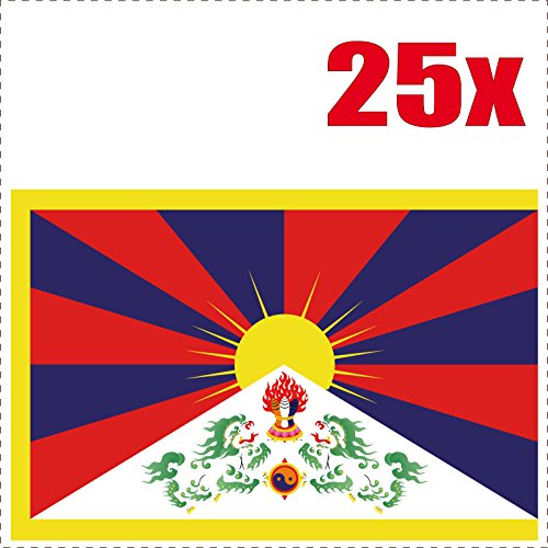 Tibet Flagge 25 Aufkleber aus Vinyl und Mischung von Größen von SAFIRMES
