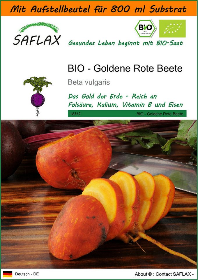 SAFLAX Gemüsesamen SAFLAX - Garden in the bag - BIO - Goldene Rote Beete von SAFLAX