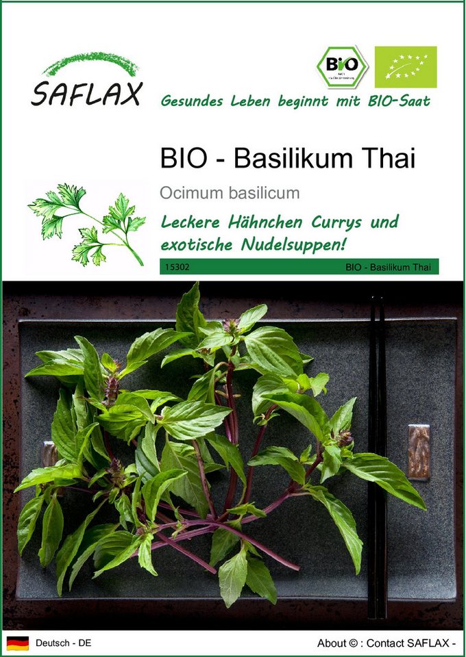 SAFLAX Kräutersamen SAFLAX - Samen - BIO - Basilikum Thai von SAFLAX