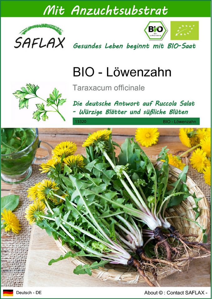 SAFLAX Kräutersamen SAFLAX - Samen und Substrat - BIO - Löwenzahn von SAFLAX