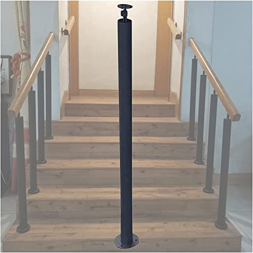 SAFWEL Treppengeländer Treppengeländer Geländer Geländer, Metallbaluster Pfosten für Treppe innen außen, Runde eiserne Geländer, 30-130 cm (Size : Black Spindle Height 85cm/33.5in) von SAFWEL