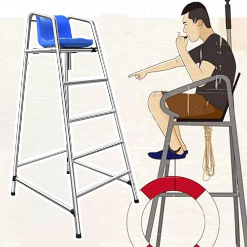 Hoher Hocker Aufstellbecken - Leiter 47.2in / 59in / 71in hoch, Abnehmbarer Deck Rettungsstuhl für Deck Patio Lake Beach, 304 Edelstahl(180cm/70.8in/5.9ft Tall) von SAFWELAU