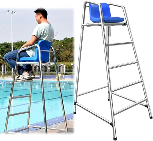 Hoher Hocker Schwimmbadleiter Schwimmbad Rettungsstühle für Lake Beach, Edelstahl & ABS, Blau(85x100x180cm/33.5x39.4x71inch) von SAFWELAU