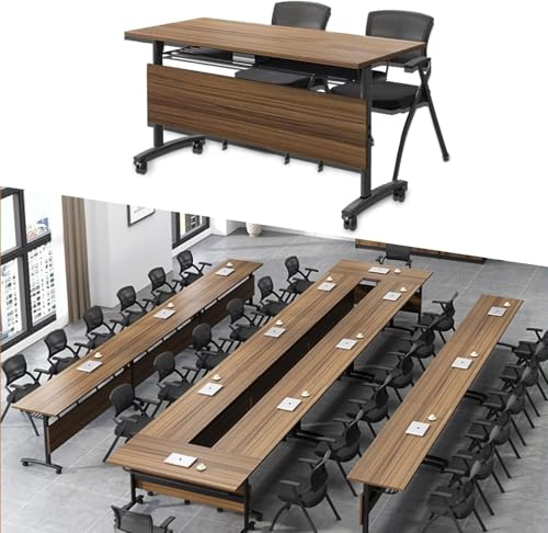 SAFWELAU Bürotisch Klappbarer Konferenztisch mit Rollen, Mobiler Besprechungstisch für Schulungsräume Büro Klassenzimmer(4pack,61 * 21.6 * 29.5) von SAFWELAU