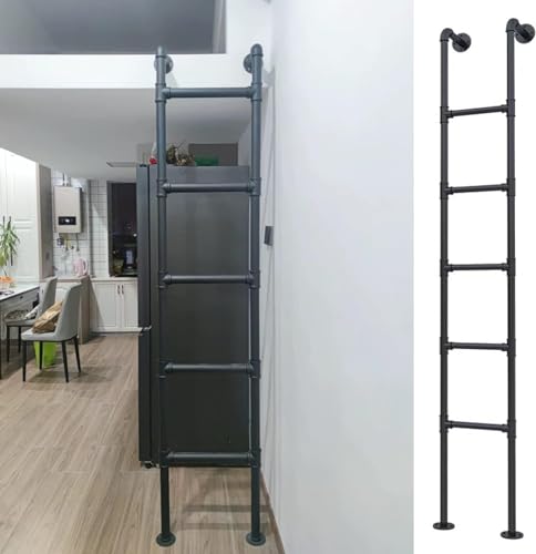 SAFWELAU Metallschrittaufstiegsleiter Leichte Dachbodenleiter Schmiedeeiserne Etagenbettleiter für Bibliothek/Wohnmobil/Boot/Dock/Schrank, Brunnen-Kellerausgang-Feuerleiter(100cm/39 in) von SAFWELAU