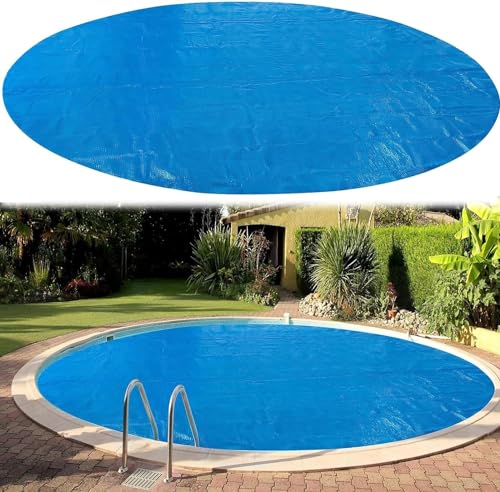 SAFWELAU Staubdichter Poolschutz Pool Solarabdeckplane Runden für eingelassene Pools, 33-10 Fuß Heizblasenabdeckung für Rahmenpool, Whirlpools (Color : Blue, Size : 7.6m/25ft) von SAFWELAU