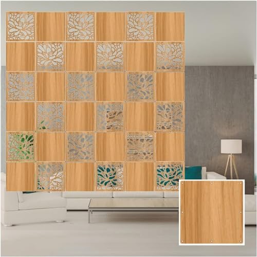 SAFWELAU Trennwand Hängend Hängender Raumteiler Moderne Blumenmuster, Privatsphäre durch Raumtrennung Hohler Bildschirmschmuck für Zuhause/Büro (Color : Natural b, Size : 12Pcs) von SAFWELAU