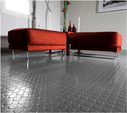 SAFWELAU rutschfeste Teppiche Bodenschutzmatte Gummigaragen-Bodenbelag-Rolle, Wasserdicht, rutschfest, 3 mm dick Gummi-Bodenmatte für Under Car Workshop, Schwarz(100X100cm/39.4inX39.4in) von SAFWELAU