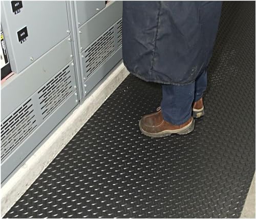 rutschfeste Teppiche Bodenschutzmatte für Werkstatt-/Garagenboden, Große Terrassentürmatte für den Außenbereich, Gummi-Fußmatten Schwarz, 3 mm dick(0.5X0.7m/1.6X2.3ft) von SAFWELAU