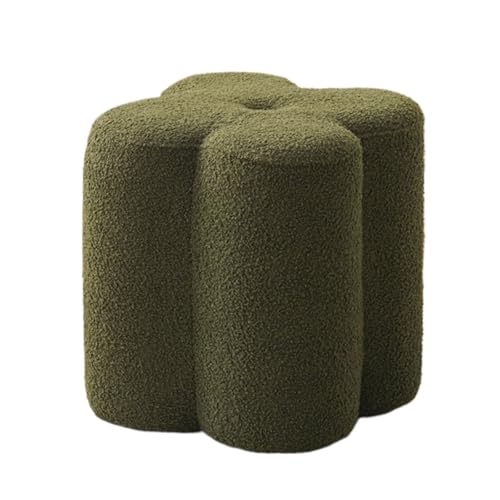 SAGELSHN Fußhocker Fußbank Blütenblattförmiger Fußhocker, Blumensofa, Fußstütze, Gepolsterter Pouf Fußablage für Wohnzimmer(Grün) von SAGELSHN