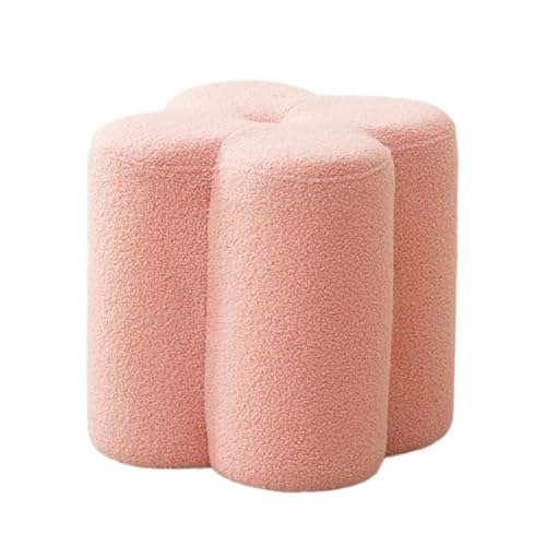 SAGELSHN Fußhocker Fußbank Blütenblattförmiger Fußhocker, Blumensofa, Fußstütze, Gepolsterter Pouf Fußablage für Wohnzimmer(Pink) von SAGELSHN