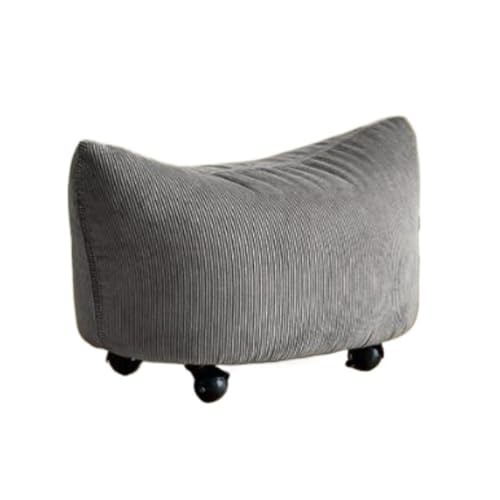 SAGELSHN Fußhocker Fußbank Cord-Fußhocker Mit Drehbaren Rädern, Fußstütze for Das Wohnzimmer Fußablage für Wohnzimmer(Gray) von SAGELSHN