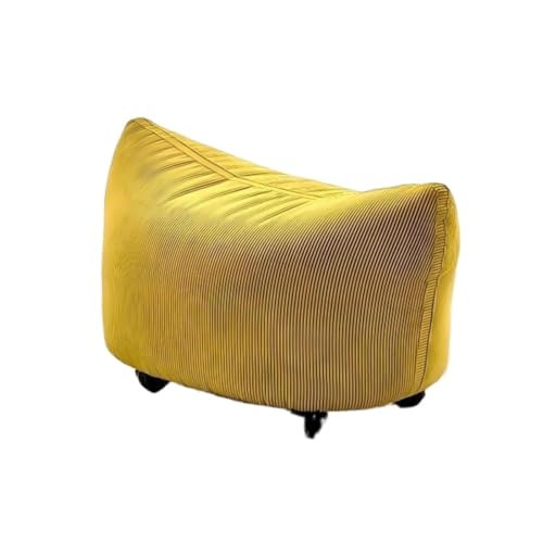 SAGELSHN Fußhocker Fußbank Cord-Fußhocker Mit Drehbaren Rädern, Fußstütze for Das Wohnzimmer Fußablage für Wohnzimmer(Yellow) von SAGELSHN