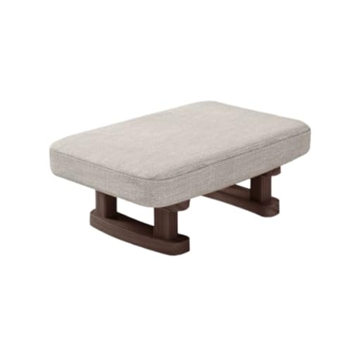 SAGELSHN Fußhocker Fußbank Fußhocker, Rechteckiger Stuhl, Tritthocker, Gepolstert, Heimdekoration, Fußstütze Fußablage für Wohnzimmer(Beige) von SAGELSHN