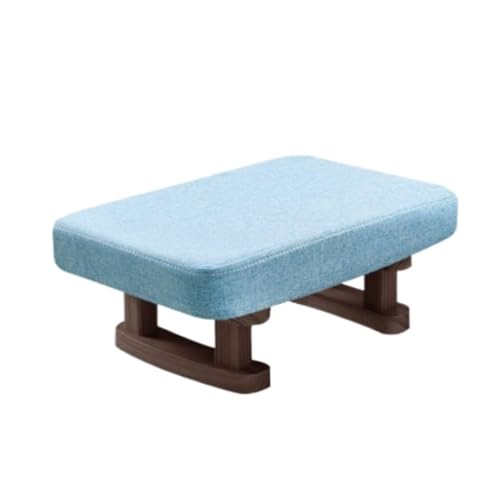 SAGELSHN Fußhocker Fußbank Fußhocker, Rechteckiger Stuhl, Tritthocker, Gepolstert, Heimdekoration, Fußstütze Fußablage für Wohnzimmer(Blue) von SAGELSHN
